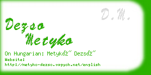 dezso metyko business card